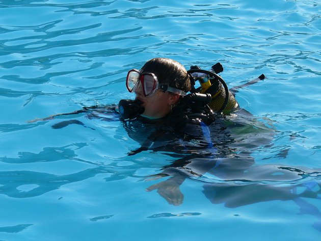 Zájemci si mohou v plaveckém areálu vyzkoušet potápění