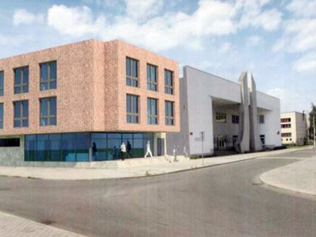 Vizualizace Základní školy Cesta v Písku s plánovanou přístavbou.