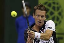 Tomáš Berdych ve finále turnaje v Dauhá.