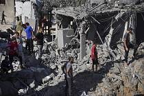 Zničené budovy v Pásmu Gazy při náletech z předchozích týdnů a měsíců