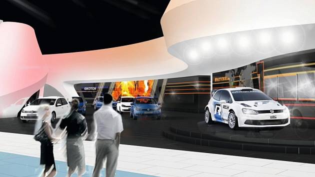 Expozice Volkswagenu na frankfurtském autosalonu 2013.