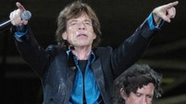 Rolling Stones během koncertu na brněnském výstavišti.