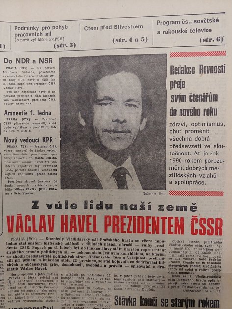 Rovnost z 2. ledna 1990 - Václav Havel.