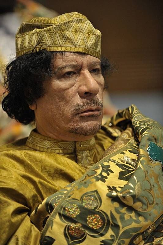 Muammar Kaddáfí na mezinárodním summitu v roce 2009