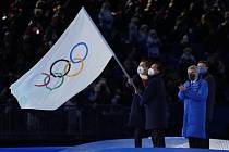 Slavnostní zakončení olympiády v Pekingu.