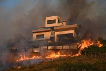 Řecko se potýká s rozsáhlým požárem, červenec 2023