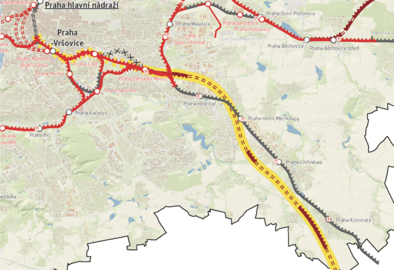 Nová rychlá trať z Prahy na jih