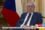 Prezident Miloš Zeman vystoupil 25. dubna 2021 v televizi Prima s projevem ke kauze Vrbětice