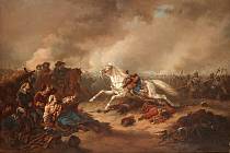 Kůň Gustava Adolfa prchá poté, co byl jeho pán sestřelen ze sedla. Švédskému králi uvízla noha ve třmenu, kůň ho pár desítek metrů vláčel