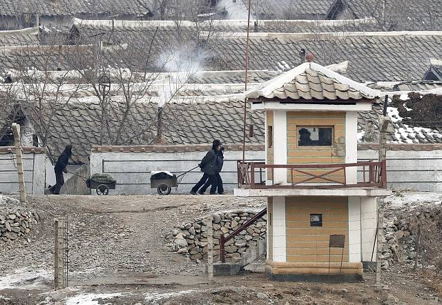 Vesnice Pchanmundžom v demilitarizované zóně, která rozděluje Korejský poloostrov.