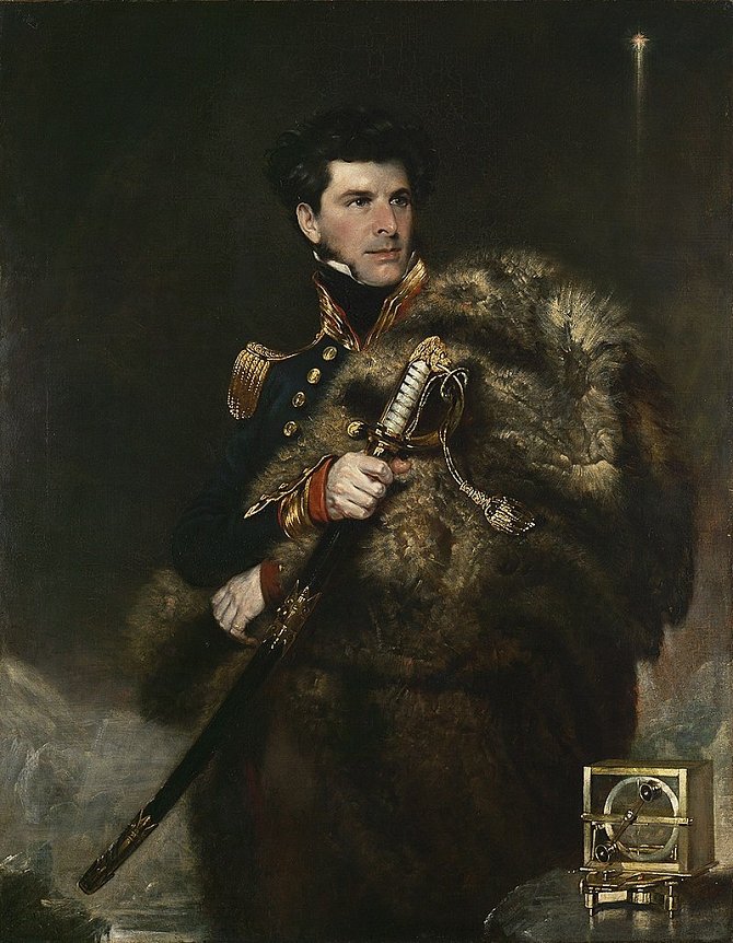  James Clark Ross, který objevil severní magnetický pól, na obrazu Johna R. Wildmana