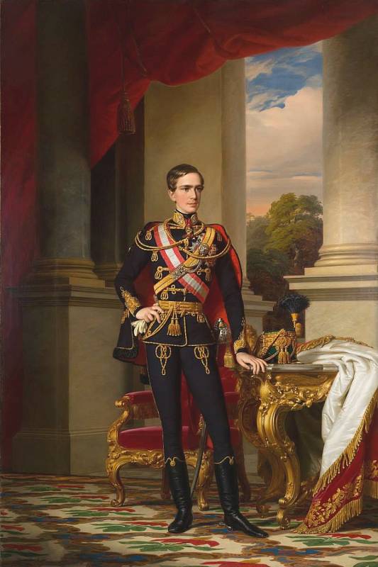Portrét mladého císaře Františka Josefa I. od Miklóse Barabáse, rok 1853