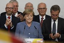 Angela Merkelová po oznámení výsledků