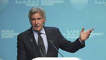 Americký herec Harrison Ford na Světovém vládním summitu v Dubaji