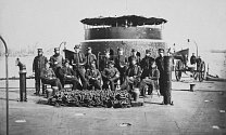 Důstojníci železné válečné lodi Unie během občanské války