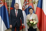Český prezident Miloš Zeman a srbská premiérka Ana Brnabićová