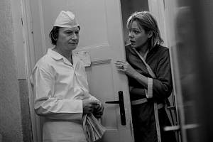 V seriálu Rozpaky kuchaře Svatopluka hrála řada tehdejších známých herců. Na snímku ze 2. dílu jsou Josef Dvořák a Dagmar Havlová (tehdy Veškrnová)
