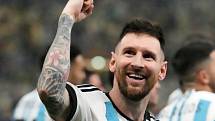 Lionel Messi se raduje z titulu mistra světa.