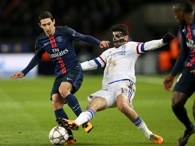 Ángel Di María z Paris St. Germain (vlevo) a Diego Costa z Chelsea.