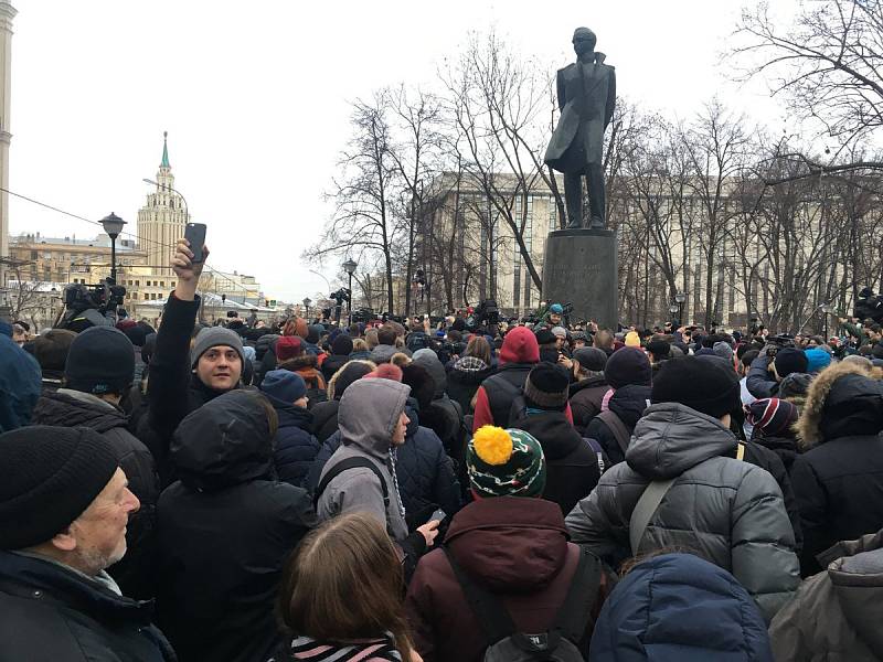 Akce na podporu Alexeje Navalného prezidentem v Moskvě