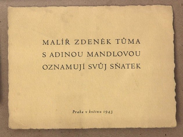 Hana Mládková,sbírka svatebních oznámení,kuriozity,Adina Mandlová,květen 1943,13.5.2002