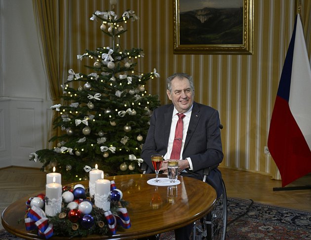 Prezident Miloš Zeman se připravuje na svůj poslední vánoční projev ve funkci, 26. prosince 2022.
