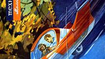 1963 – Dvoukolové auto na klopené silnici.