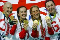 Britské dráhařky se zlatými medailemi.