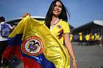 Kolumbijská fanynka. Fotbalové MS Rusko 2018