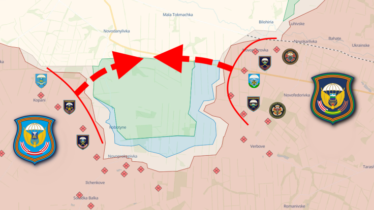 Postavení ruských jednotek podél ukrajinského postupu.