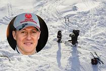 Místo nehody Michaela Schumachera v alpském středisku.