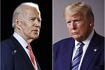 Bývalý viceprezident Joe Biden (vlevo) a současný americký prezident Donald Trump.