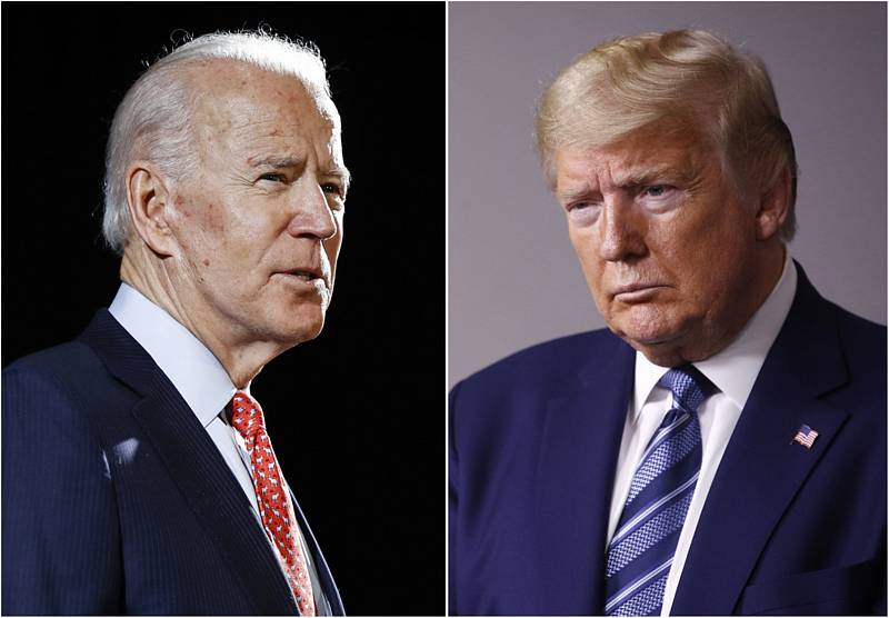 Bývalý viceprezident Joe Biden (vlevo) a současný americký prezident Donald Trump.