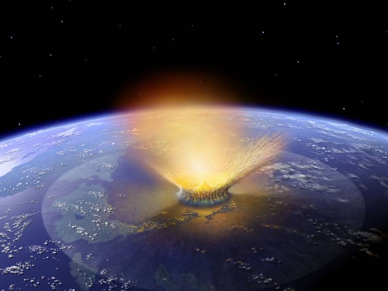 Počítačová animace dopadu asteroidu. Podle odborníků takový scénář nehrozí