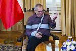 Prezident Miloš Zeman 5. září na zámku v Lánech natáčel rozhovor pro diskusní pořad Partie