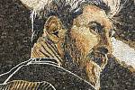 Mozaiky ruských umělců. Argentinec Leo Messi a Egypťan Mohamed Salah.