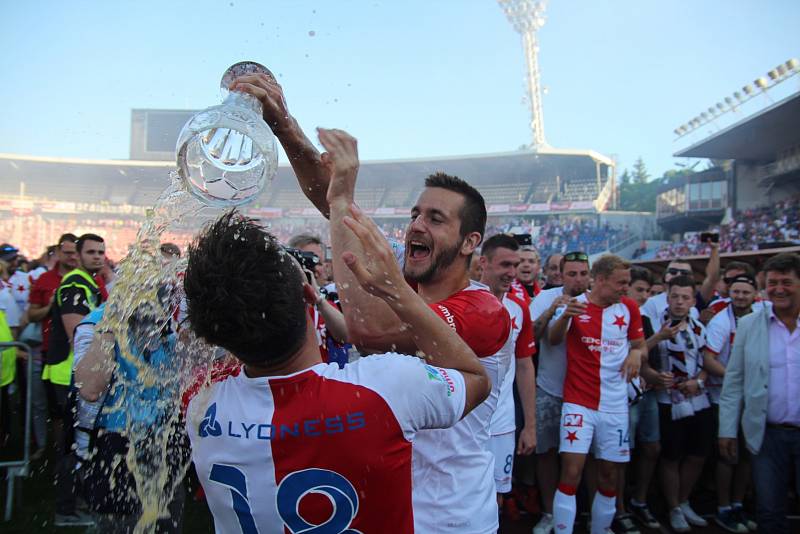 Slavia zvítězila nad Brnem 4:0 a mohla slavit titul