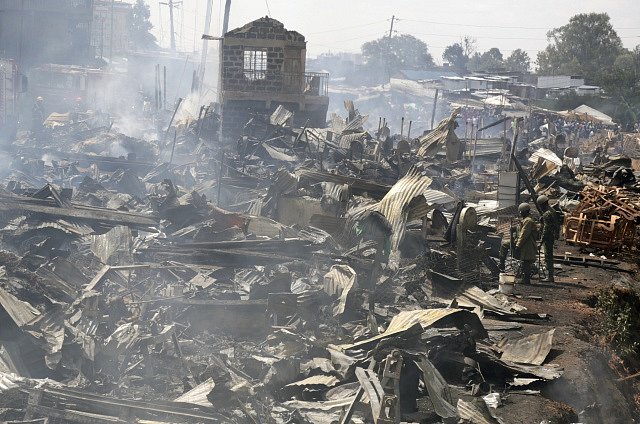 Požár tržiště v Nairobi