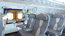 Jeden z oceněných návrhů interiérů letadel v prestižní soutěži Crystal Cabin Awards. Tento vytvořila společnost Lufthansa Technik.