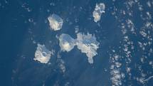 Sopky v oblasti Aleutských ostrovů