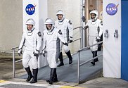 Členové NASA SpaceX Crew-8, astronaut NASA Michael Barratt, pilot a astronaut NASA Matthew Dominick, kosmonaut Roskosmosu Alexander Grebenkin a astronautka NASA Jeanette Eppsová.