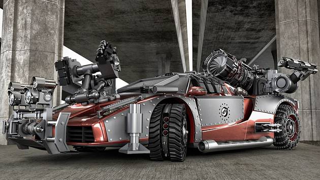 Pod obalem ze silného pancíře, ukrývá se Ferrari Enzo. Nechybí nárazník s navijákem, jakási střílna na robotické ruce a dokonce ani hydraulické nohy, které umí zvednout předek ze země.