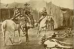 Buffalo Bill a jeho show, představení Vzrušující životy Buffalo Billa, plukovníka Williama F. Codyho, posledního z velkých zvědů, a Pawnee Billa, majora Gordona W. Lillieho, bílého náčelníka Póniů, rok 1911