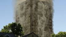 Požár výškové budovy v Londýně.