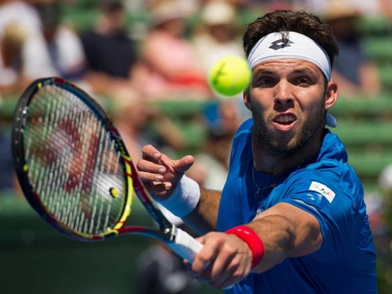 Jiří Veselý v Davis Cupu proti Austrálii.