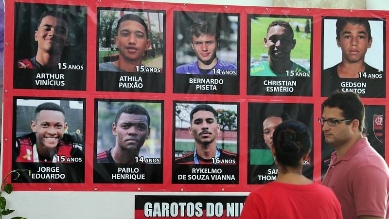 Mladí fotbalisté Flamenga, kteří tragicky zahynuli při požáru tréninkového centra.
