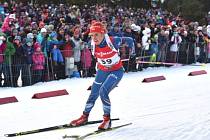 Gabriela Soukalová na exhibici v Jablonci nad Nisou.