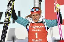 Po zlatém pátečním sprintu vybojovala Gabriela Koukalová na mistrovství světa v Hochfilzenu bronz ve stíhacím závodu.