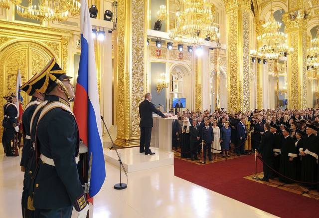 Vladimir Putin při svém inauguračním projevu.