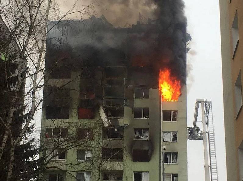 Výbuch plynu v panelovém domě v Prešově